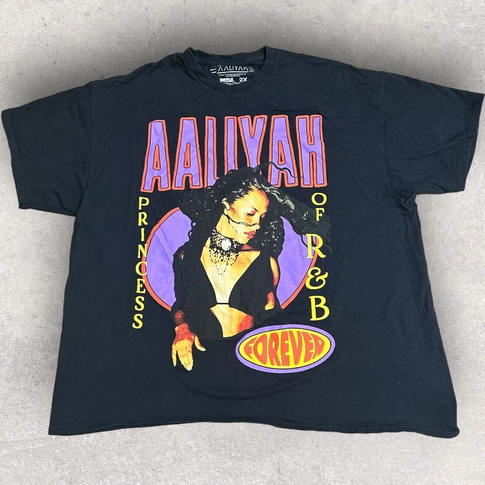 Aaliyah Princess‎ Of R&B Picture Graphic Rap Tee Rock T-shirt Fits Men's XL